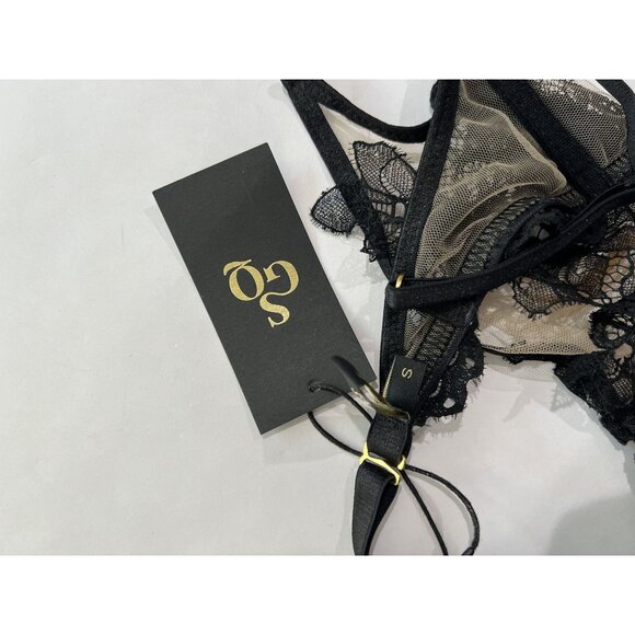 God Save Queens Black Floral Lace Bra - Picture 3 of 3